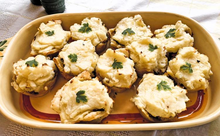 SPRING DISH of mini shepherd’s pies warms the heart as well as the tummy — and leftovers are absolutely perfect to tuck away in small containers in the fridge to send for school or work lunches. | ANGELINA LaRUE PHOTO