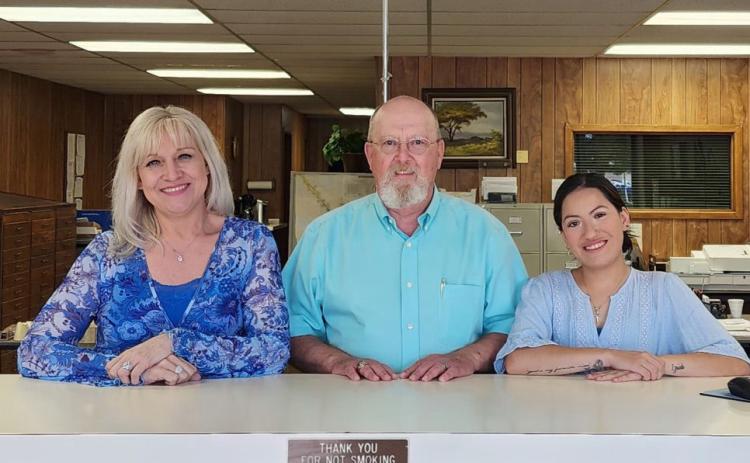TAX TEAM From left, the Floyd County Appraisal District staff are Olga Chavarri, Jim Finley and Abby Martinez. | COURTESY PHOTO