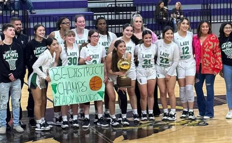 WINNING WINDS “We put the girls program back on the map,” said Lady Winds coach Adam Zepeda of his 2022–23 basketball squad, the first to win a playoff game in a dozen years. | COURTESY PHOTO