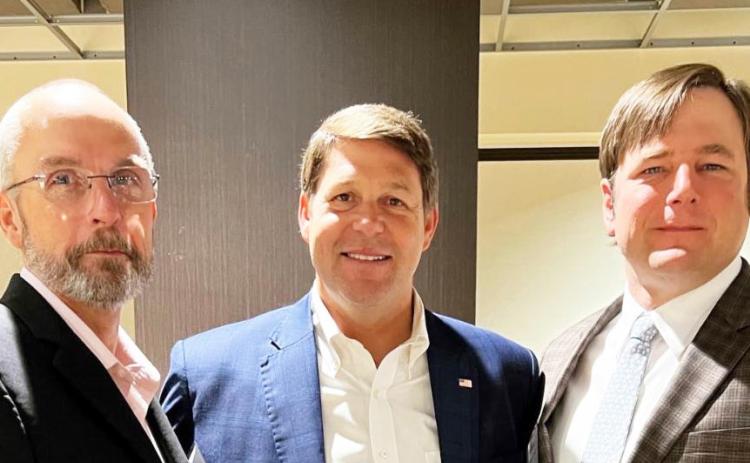 National Cotton Council Chair Shawn Holladay (and PCG board member), Rep. Arrington and ACP chair Nathan Reed, producer in Arkansas.