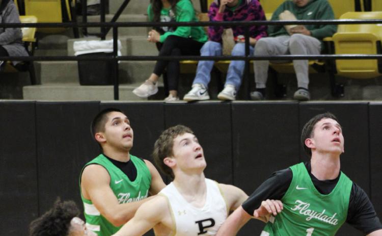 PLAYOFF BOUND The Floydada Whirlwinds basketball team secured 2nd place in district Friday night by defeating Post 92-71 on the road. | COURTESY PHOTO
