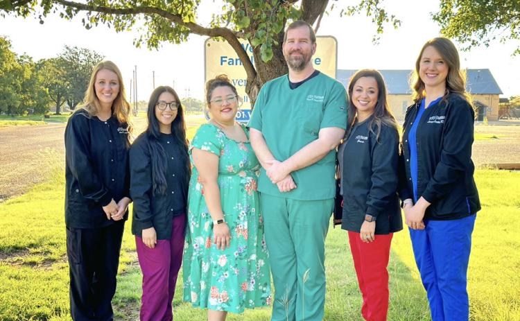 BUSINESS OF THE MONTH The Floydada Family Dentistry team consist of dentist Dr. Thomas Stewart, office manager/assistant Gracie Diaz, dental assistant Kyarah Pesina, front desk staffer Angelica Martinez, and dental hygienists Lauryn Carthel and Ana Kidd. | COURTESY PHOTO