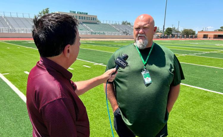 WHIRLWINDS LOOK TO WIN KCBD-TV’s Pete Christy talked recently with incoming head coach of the Floydada Whirlwinds football squad Jeff Smith. | COURTESY PHOTO