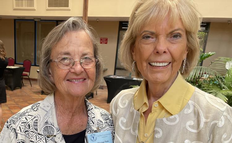 UNITED IN HISTORY Marisue Potts (left) of Matador, a former president of the West Texas Historical Association, was named a fellow of the association in April. Incoming WTHA president Sylvia Mahoney (right) of Fort Worth was named a WTHA fellow in 2015. | HESPERIAN-BEACON