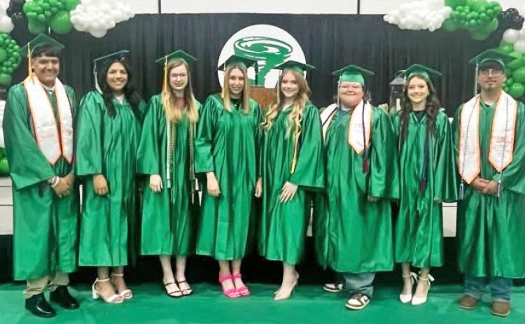 PROFESSIONAL CREDENTIALS Congratulations go to the following 2025 Floydada Collegiate High School seniors who earned certifications this year In Phlebotomy; JD Pesina and Angel Garza; Teacher’s Aide, Ava Gonzales, Callie Brittain, Allyson Romero and Chloye Criswell; EKG Tech, Amelia Snowden; Certified Medical Assistant (completing programs in July), Angel Garza, Isabel Gonzalez, Natalie Hernandez and JD Pesina. | FCISD PHOTO