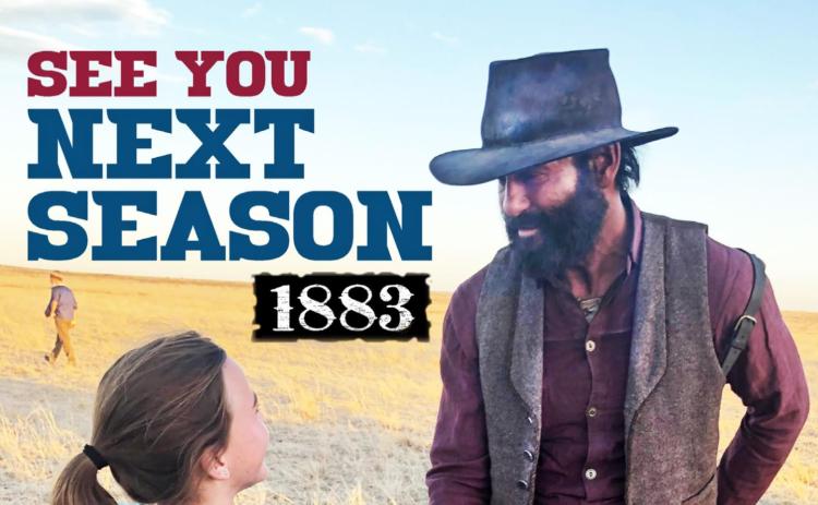 FRIENDS ON SET Tim McGraw, who plays pioneer James Dutton on the “Yellowstone” TV prequel “1883,” autographed the phone case of Lexington Long (left) after welcoming her “backstage” at the 6666 Ranch. | AMBER LONG PHOTOS