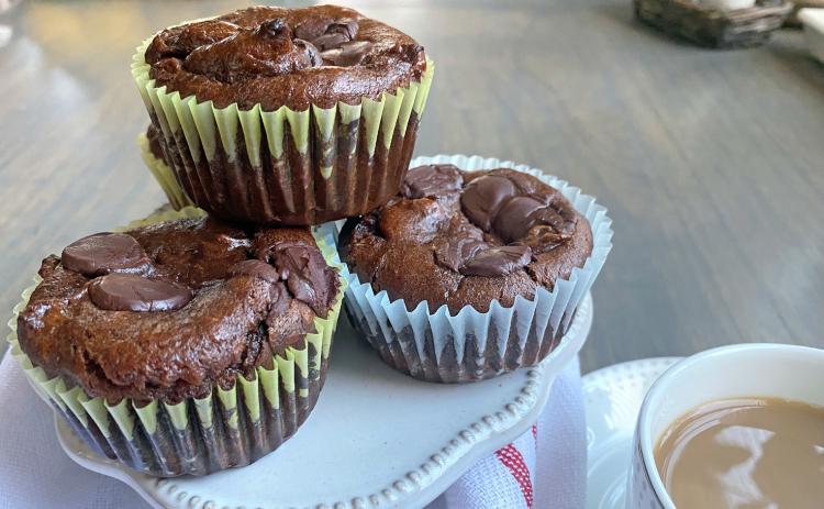 Double Chocolate Muffins made without flour