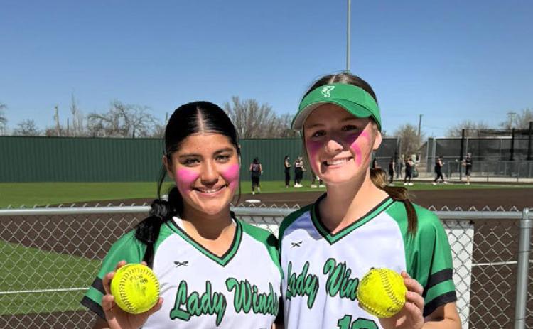 FLOYDADA EARNS A 5–4 WIN OVER LAMESA to improve to 2–0 in the KFLIP Tournament Feb. 26. Alli Hernandez earned her second home run of the day, and Brooklyn Pyle delivered the second home run of her career to push Floydada ahead. The Lady Winds returned the following day, beating Estacado 16-0. | NOAH FIERROS