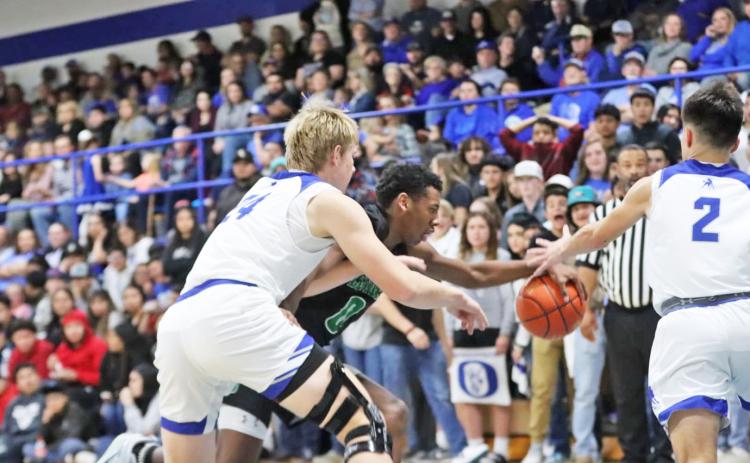 FLOYDADA FALLS The Floydada boys varsity basketball squad lost a close contest in Olton Friday night 72-68. This week, they host Sudan. | COURTESY PHOTO