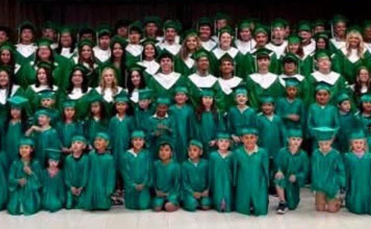 GRADUATING CLASSES OF 2026 Floydada Collegiate ISD held their annual Kinder/Senior Walk-Through on Tuesday, May 12, 2026. The Floydada CHS Class of 2026 walked the halls at Duncan Elementary along with the 2026 graduating kindergarteners, Floydada CHS Class of 2038. Congratulations go to all the students who walked these halls. | FLOYDADA CISD PHOTO