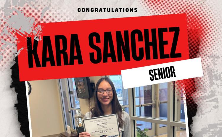 LOCKNEY HONORS Congratulations go to Senior Kara Sanchez for being selected for the Texas High School Coaches Association (THSCA) Academic All-State Award. Kara was nominated and selected based on GPA, Class Rank, and ACT/SAT scores. | COURTESY GRAPHIC