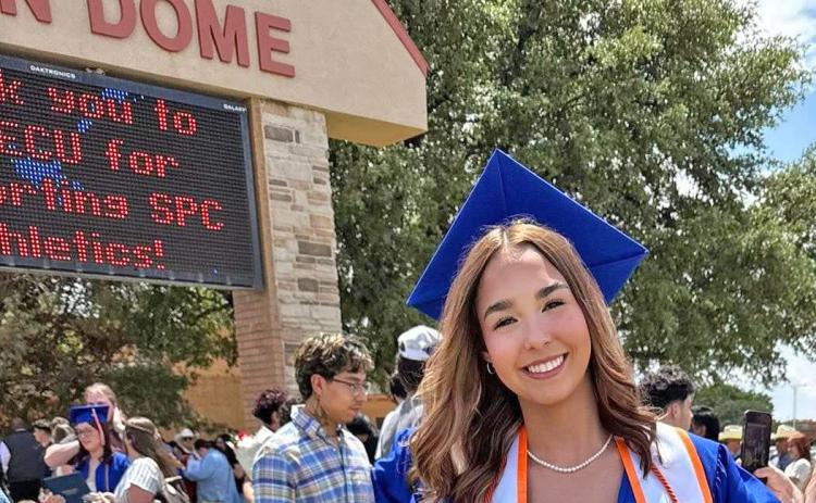 DOUBLE DIPLOMA On May 9, Gutierrez walked the stage at South Plains College, where she was awarded an Associate of Science degree. She will follow that achievement with her high school commencement on May 16. | COURTESY PHOTO