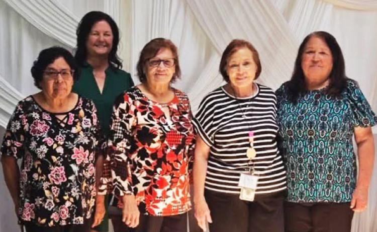 RETIREMENT BEST WISHES Floydada Collegiate ISD held their annual retirement reception last week at the Serrato Sisters Venue to celebrate the staff members for their years of service. Congratulations go to this year’s retirees, from left, Josie Torrez, Sonya Glass, Carmelita Rodriguez, Tammie Shuping, Maria Cuellar and Mae Duran (not pictured). Thank you for your service to the district. | FLOYDADA CISD PHOTO